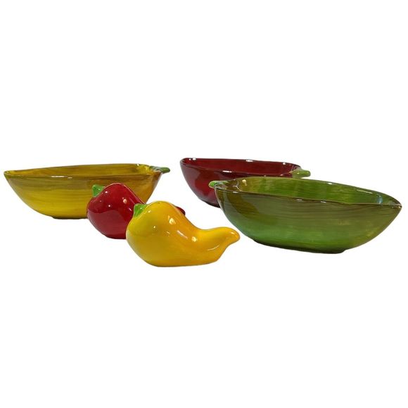 Collection of Hot Pepper Ceramic Dishes and Salt and Pepper Shakers - Picture 7 of 9